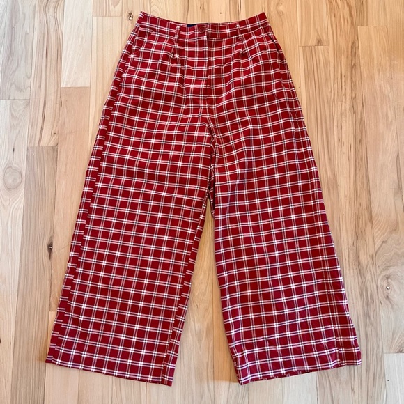 Princess Highway Pants - EUC Princess Highway size 8 red plaid wide leg pants